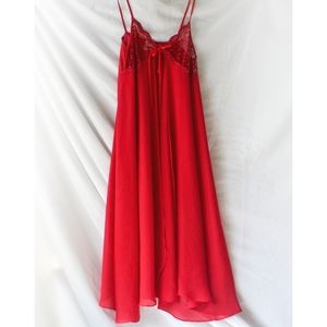Red Chiffon Open Night Gown
